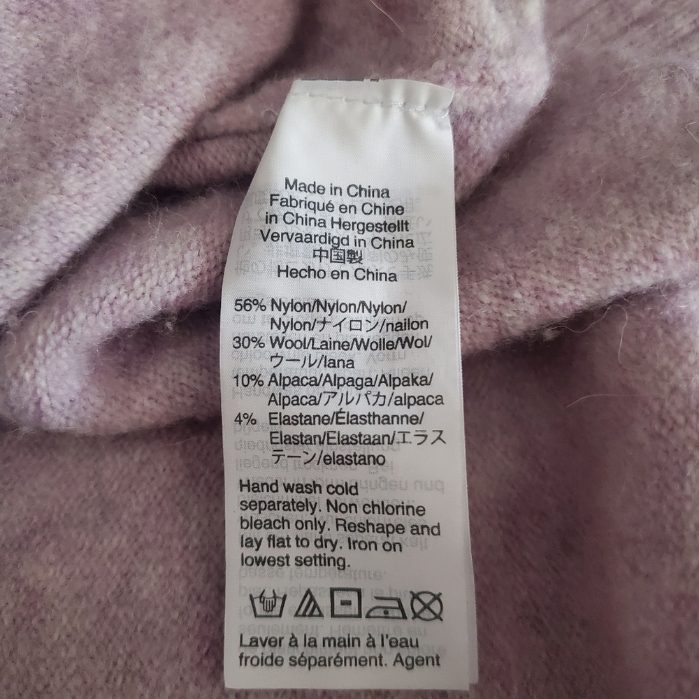 J.CREW Lavender Alpaca/ Wool Blend‎ High-Low Turtle Neck Sweater Women’s Large - Picture 12 of 14